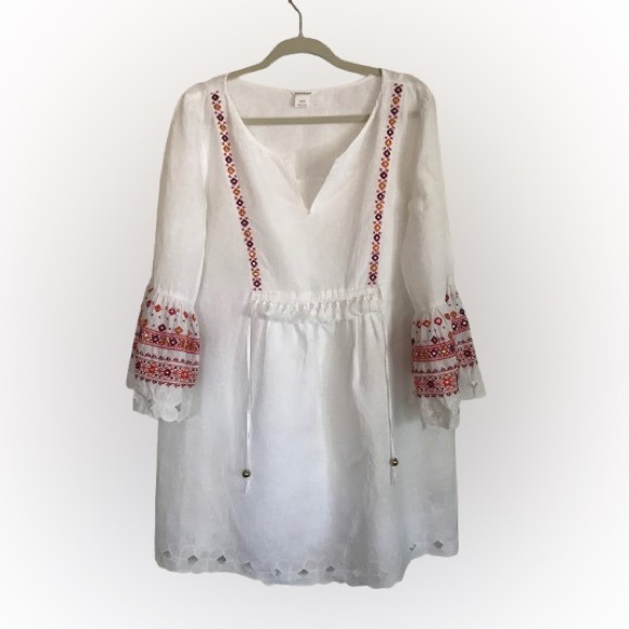 Club Monaco Gustavah Embroidered Linen Dress with Slip - Size M‎ - Picture 3 of 5